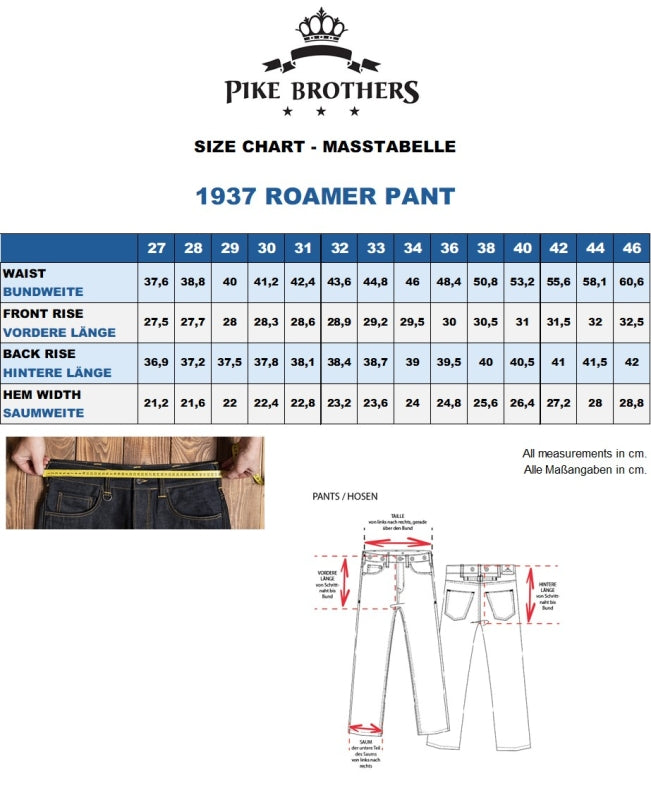 1937er Roamer Pant - Raw Denim 11oz - Wide Cut
