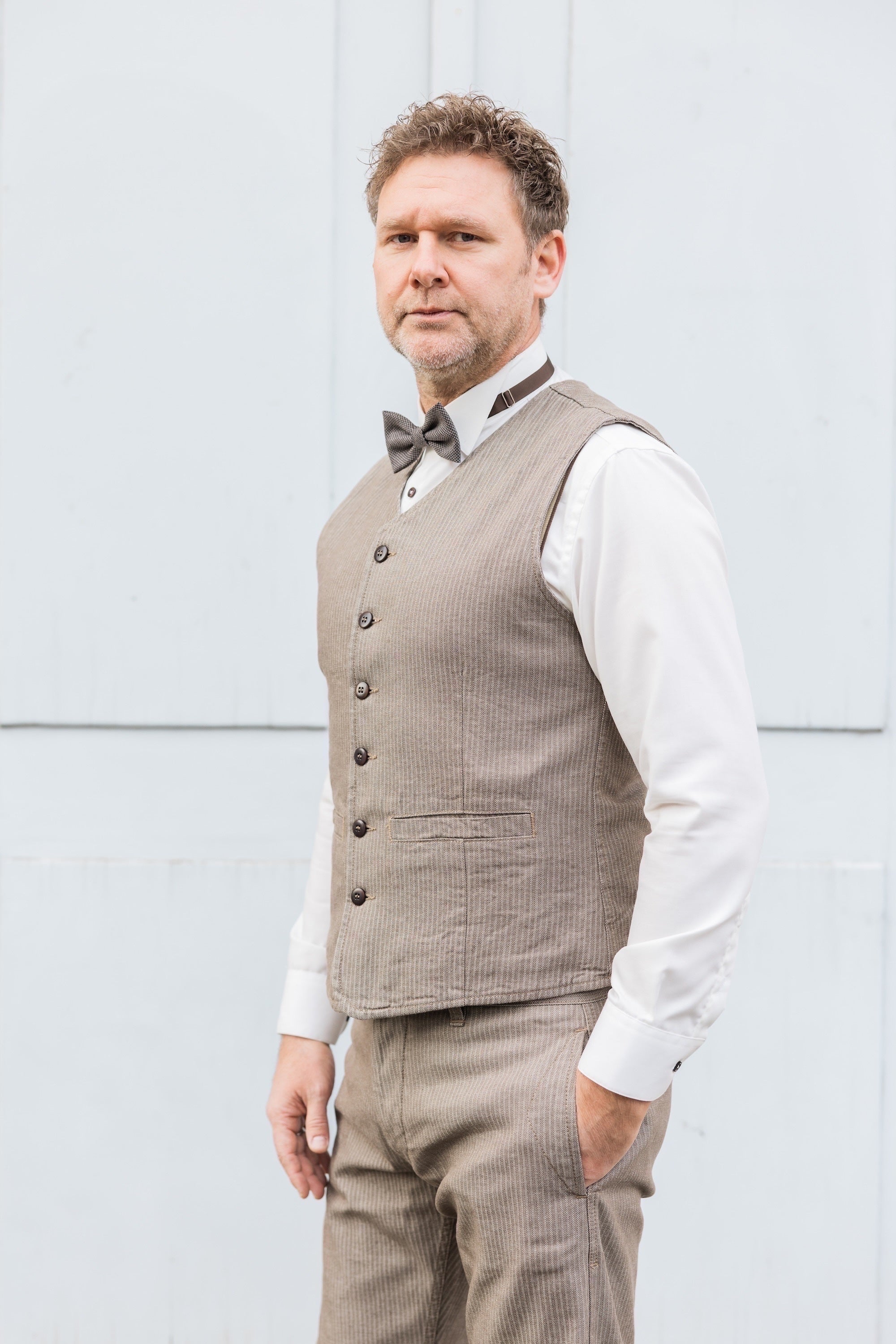 1905 Hauler Vest Herringbone Brown