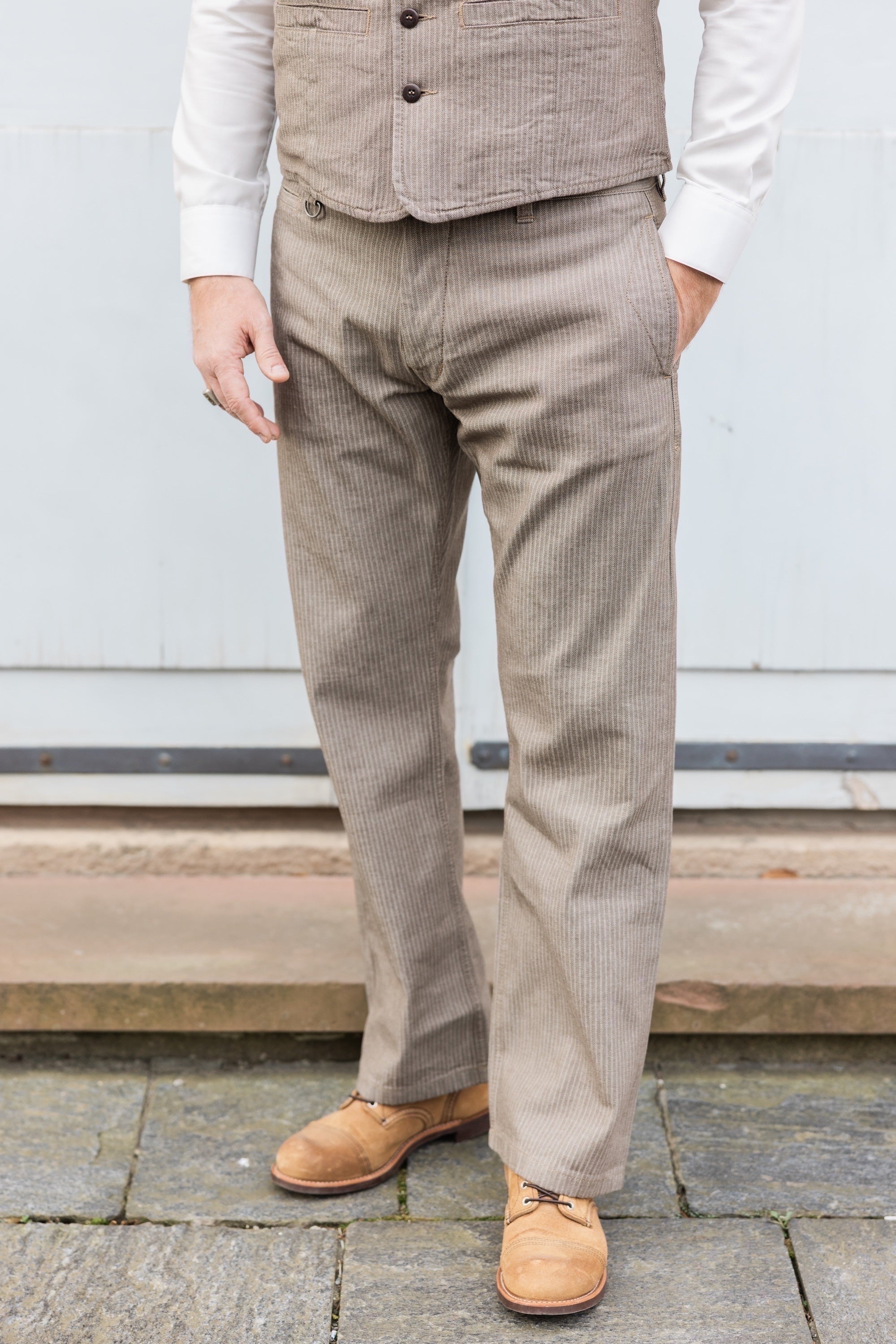 1947er Harvester Pant Herringbone Brown