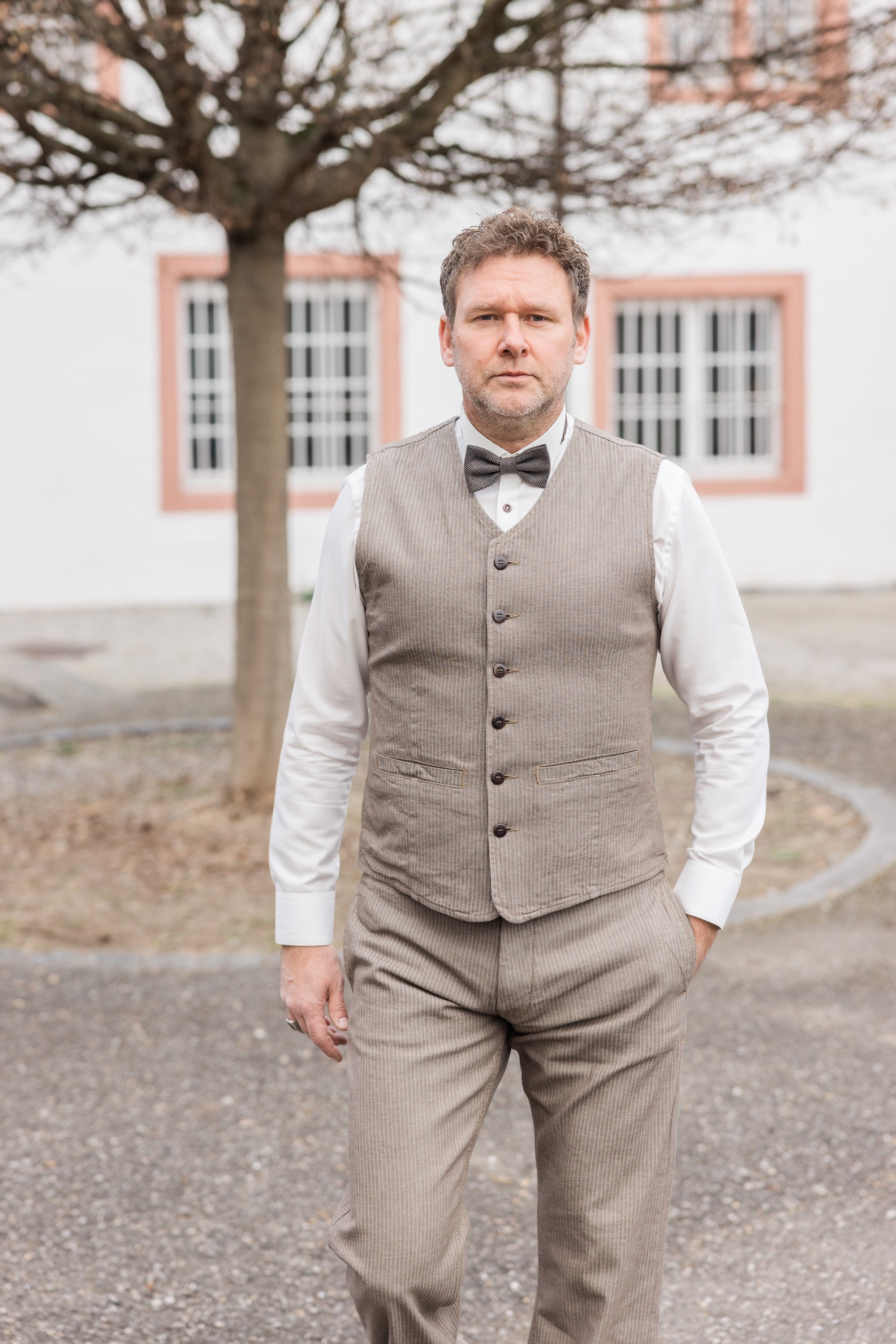 1905 Hauler Vest HBT Brown – taillierte Herrenweste aus robustem Selvage HBT, kerniger Vintage-Look, ideal für Alltag und Oldtimer-Fahrten