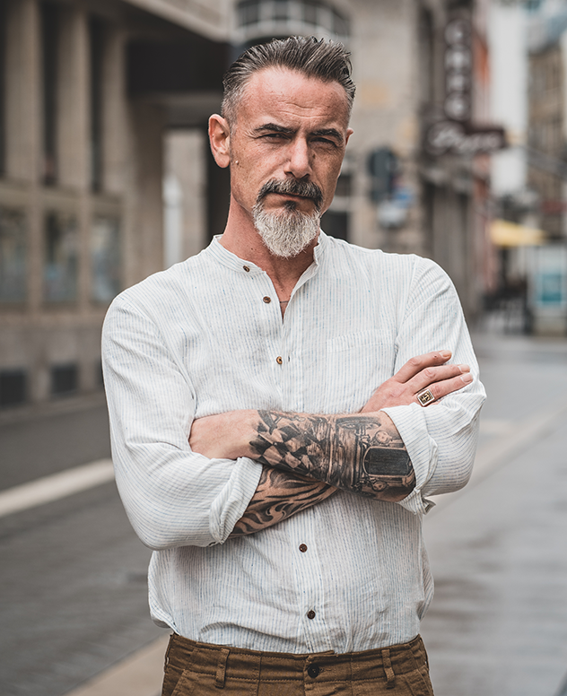 1923 Buccanoy Shirt white blue linen